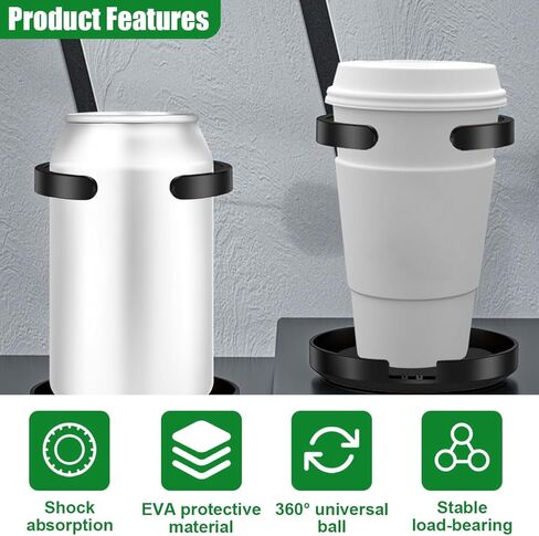 Car Air Vent Cup Holder, Foldable Shock-Proof Drink Holder Extender, Adjustable Vehicle Air Outlet Cup Retainer Stand, Truck Interior Bottle Accessory for SUV Sedan (Black) in Saudi Arabia