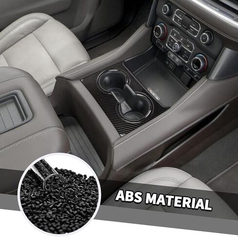 Jimen مناسب لسيارة شيفروليه سوبربان 2020-2025، مناسب لسيارة Chevy Tahoe 2021-2025، غطاء لوحة حامل الأكواب الأمامي (ألياف الكربون) in Kuwait