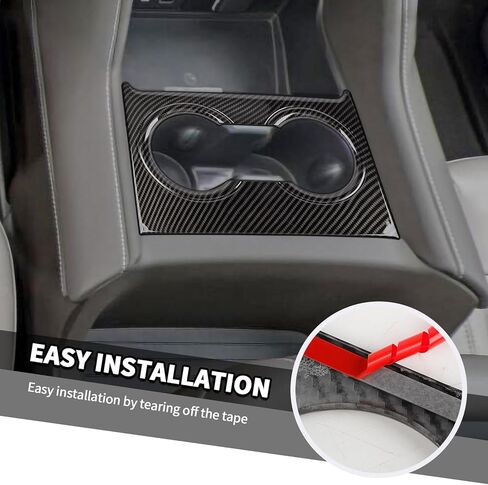 Jimen مناسب لسيارة شيفروليه سوبربان 2020-2025، مناسب لسيارة Chevy Tahoe 2021-2025، غطاء لوحة حامل الأكواب الأمامي (ألياف الكربون) in Kuwait