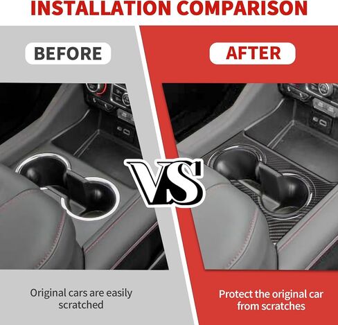 Jimen مناسب لسيارة شيفروليه سوبربان 2020-2025، مناسب لسيارة Chevy Tahoe 2021-2025، غطاء لوحة حامل الأكواب الأمامي (ألياف الكربون) in Kuwait