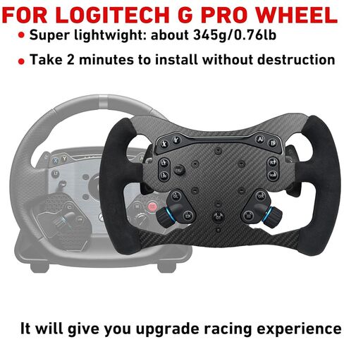 12 inch F1 Formula Real Carbon Fiber For Logitech G PRO Racing Wheel; Replace lightweight Original Suede Compatible with Logitech G RS TRUEFORCE Force Feedback RS50 System Hub (12 inch-With Suede) in Saudi Arabia