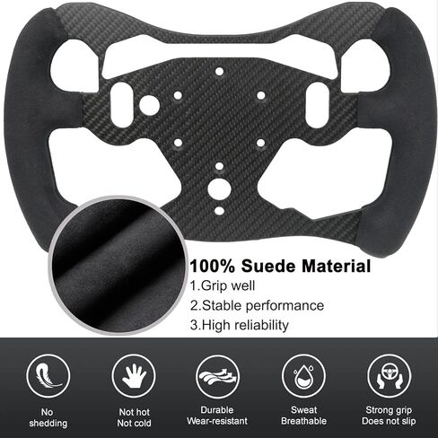 12 inch F1 Formula Real Carbon Fiber For Logitech G PRO Racing Wheel; Replace lightweight Original Suede Compatible with Logitech G RS TRUEFORCE Force Feedback RS50 System Hub (12 inch-With Suede) in Saudi Arabia