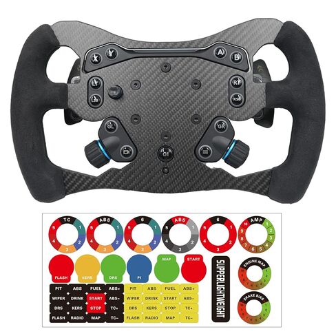 12 inch F1 Formula Real Carbon Fiber For Logitech G PRO Racing Wheel; Replace lightweight Original Suede Compatible with Logitech G RS TRUEFORCE Force Feedback RS50 System Hub (12 inch-With Suede) in Saudi Arabia