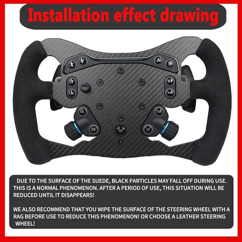 12 inch F1 Formula Real Carbon Fiber For Logitech G PRO Racing Wheel; Replace lightweight Original Suede Compatible with Logitech G RS TRUEFORCE Force Feedback RS50 System Hub (12 inch-With Suede) in Saudi Arabia