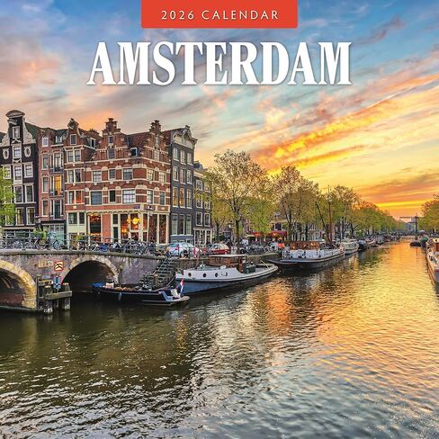 Red Robin 2026 Amsterdam Monthly Wall Calendar | 12" x 24" Open | Premium Thick & Sturdy Paper | Hangable 12 Month Calendar | Lined Notes & To Do Area | Vivid Images | Plastic Free in Saudi Arabia
