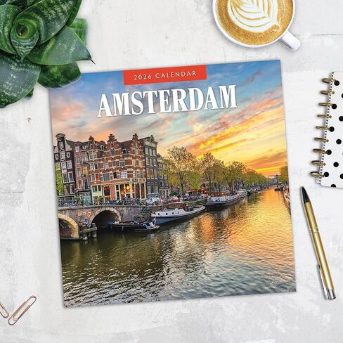 Red Robin 2026 Amsterdam Monthly Wall Calendar | 12" x 24" Open | Premium Thick & Sturdy Paper | Hangable 12 Month Calendar | Lined Notes & To Do Area | Vivid Images | Plastic Free in Saudi Arabia