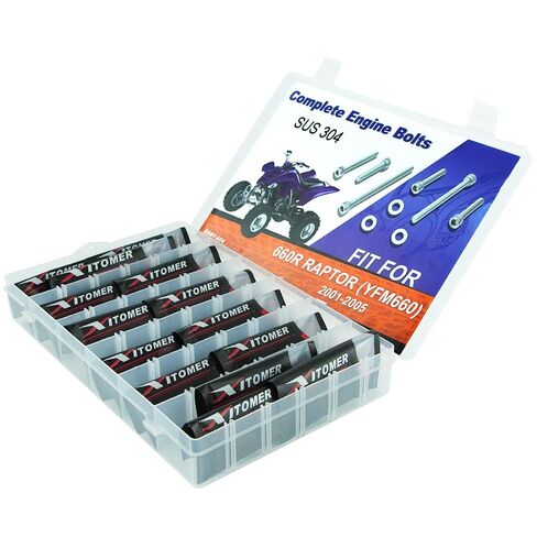 Xitomer 166PCS (15Pack) Bolt Screw Kit, Stainless Steel, Socket Head, M6, Compatible with 660R Raptor (YFM660) 2001-2005 Motorcycle in Saudi Arabia