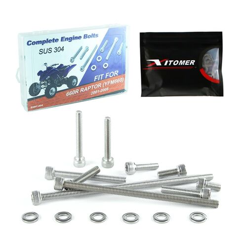 Xitomer 166PCS (15Pack) Bolt Screw Kit, Stainless Steel, Socket Head, M6, Compatible with 660R Raptor (YFM660) 2001-2005 Motorcycle in Saudi Arabia