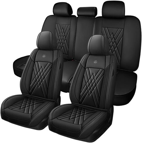 Seat Covers Fit for Volkswagen EOS 2007-2016 Nappa Faux Leather Car Seat Covers, Breathable and Comfortable seat Cover, Car Seat Protector Interior Accessories(Beige,Front Set) in Saudi Arabia