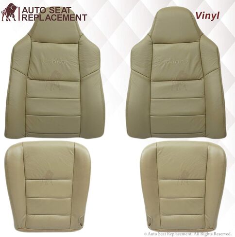 2003 2004 2005 2006 2007 Ford F250 F350 Lariat Synthetic Leather Seat Cover Replacement, Vinyl Seat Covers for Ford F250 F350 (Front (2 Bottom & 2 Top), Medium Parchment (Tan)) in Saudi Arabia