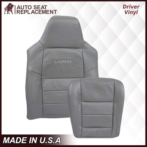2003 2004 2005 2006 2007 Ford F250 F350 Lariat Synthetic Leather Seat Cover Replacement, Vinyl Seat Covers for Ford F250 F350 (Front (2 Bottom & 2 Top), Medium Parchment (Tan)) in Saudi Arabia