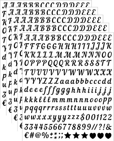 5 Sheets Craft Letter Stickers, 1000 PCS Glitter Script Alphabet A-Z Vinyl Self Adhesive for Gift Wrapping, Party Cards, Wedding Invitations, Scrapbook, Journals, DIY Home Decor（Gold ） in Saudi Arabia