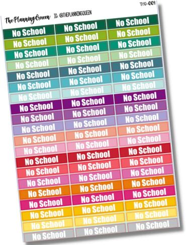 No School Stickers, Student Planner, Parent Stickers, Funcational Planner Stickers, Header and Label Stickers, 60 Stickers, 1.5" in length, Multicolor in Saudi Arabia