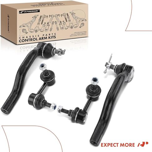 مجموعة A-Premium مكونة من 4 قطع، رابط شريط أمامي ونهاية قضيب ربط خارجي، متوافق مع Honda Civic 2006 2007 2008 2009 2010 2011 in Kuwait