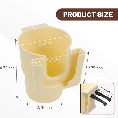 Car Cup Holder Organizer, 2 in 1 Drink Phone Holder, Multi-Function Bottle and Phone Cradle for Automotive Air Vent Door Back Seat, Universal Vehicle Storage Organizer, Car Accessories (Black) in Kuwait