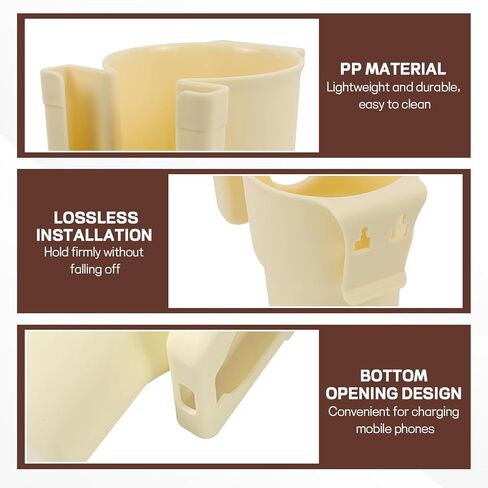 Car Cup Holder Organizer, 2 in 1 Drink Phone Holder, Multi-Function Bottle and Phone Cradle for Automotive Air Vent Door Back Seat, Universal Vehicle Storage Organizer, Car Accessories (Black) in Kuwait