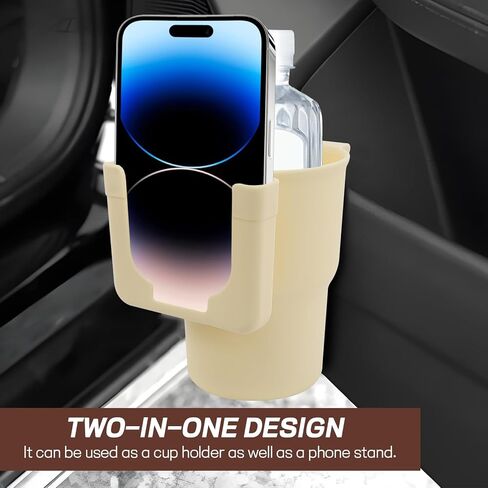 Car Cup Holder Organizer, 2 in 1 Drink Phone Holder, Multi-Function Bottle and Phone Cradle for Automotive Air Vent Door Back Seat, Universal Vehicle Storage Organizer, Car Accessories (Black) in Kuwait