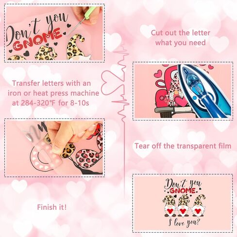Whaline 12 Sheet Valentine's Day Iron On Transfers Patches Leopard Love Heart Heat Transfer Iron Patches Leopard Valentine Heat Transfer Stickers for Clothing Fabric DIY Craft Costume Decor in Saudi Arabia