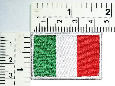 رقعة علم إيطاليا مقاس صغير 1.1 × 1.6 بوصة. إيطاليا العلم الوطني الزي العسكري شعار مطرز التطريز الحديد على شعار الخياطة سترة بولو تي شيرت قبعة الظهر (09) in Kuwait
