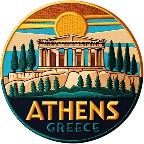 Athens Greece Patch (3.5 Inch) Embroidered Iron-on/Sew-on Badge Greek Island Travel Emblem DIY Backpack Gift Patches in Saudi Arabia
