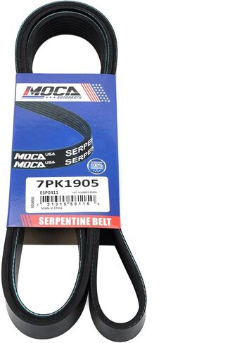 MOCA 7PK1905 EPDM Serpentine Belt fits 2009-2010 for Pontiac Vibe L4 2.4L Air Conditioning, Alternator, Power Steering and Water Pump; With A/C, 2012-2013 for Scion xB L4 2.4L Accessory Drive in Saudi Arabia