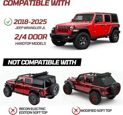 حامل سقف معدني للوحة Jeep Wrangler JL MOLLE مع حقيبة تخزين معزولة من القماش، ملحق تخزين متعدد الوظائف، يناسب موديلات 2018-2025 ببابين/4 أبواب - الصف الأمامي in Kuwait