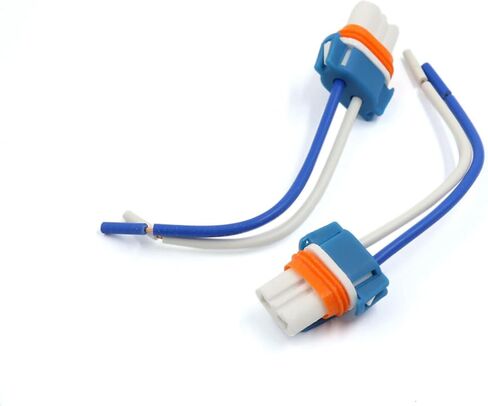 9145 H10 9005 HB3 Wire Socket Headlight Lamp Bulb Connector Adaptor Durable Plastic Ceramic White Orange Blue (Set of 2) in Saudi Arabia
