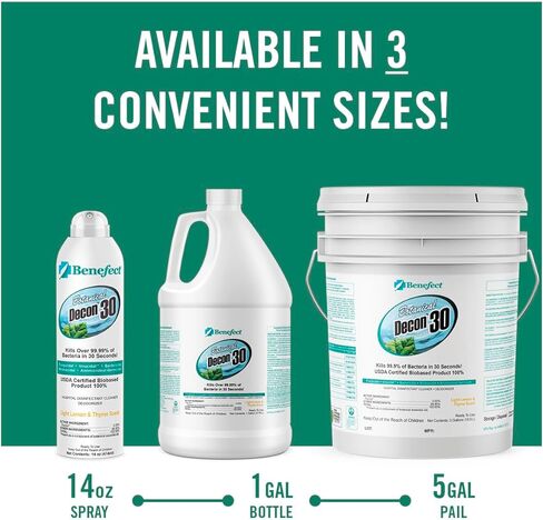 منظف ​​مطهر بينيفكت بوتانيكال ديكون 30 - تركيبة طبيعية بالكامل للحصول على قوة تنظيف فعالة - مثالي لوظائف الترميم وأضرار المياه - 20476 - 1 جالون in Kuwait