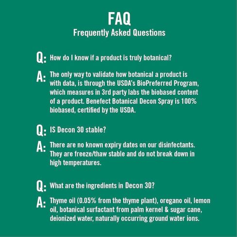 منظف ​​مطهر بينيفكت بوتانيكال ديكون 30 - تركيبة طبيعية بالكامل للحصول على قوة تنظيف فعالة - مثالي لوظائف الترميم وأضرار المياه - 20476 - 1 جالون in Kuwait