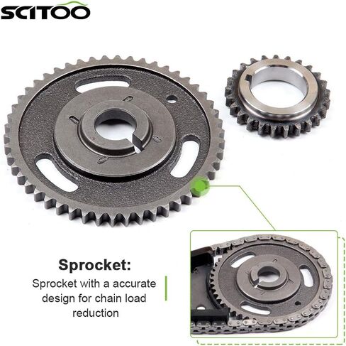 مجموعة سلسلة التوقيت SCITOO مع ضرس ومخمد [يناسب OHV، 6Cyl 3.1L 3.4L] متوافق مع Chevy & Pontiac & Olds & Buick، يناسب Malibu وBeretta وVenture وAlero وGrand Am وRegal وCentury والمزيد in Kuwait