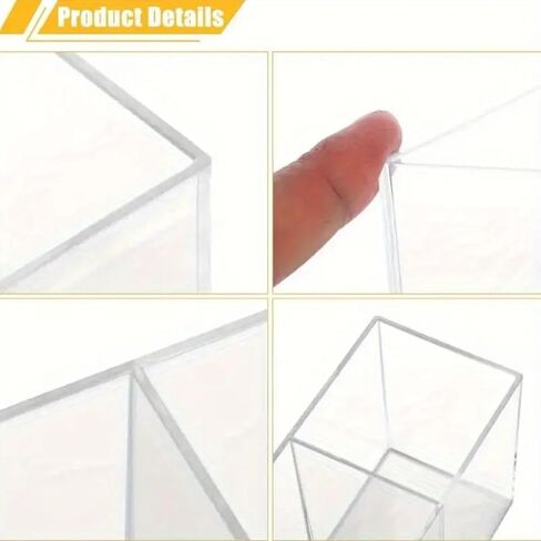Acrylic Pencil Pen Holder 3 Compartment, Clear Pencil Cup Stationery Organizer for Desk in Saudi Arabia
