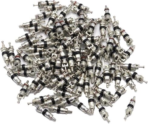100Pcs Schrader Tire Valve Core,Valve Stem Core Replacement for General Vehicles of Cars,Motorcycles,Bicycles and Trucks,Two Colors Seal Rubber Ring Available (Black) in Saudi Arabia