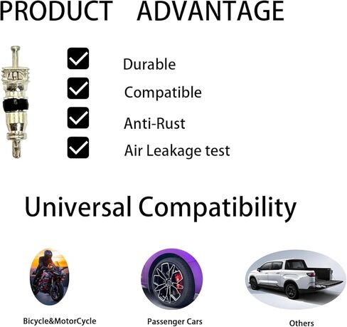 100Pcs Schrader Tire Valve Core,Valve Stem Core Replacement for General Vehicles of Cars,Motorcycles,Bicycles and Trucks,Two Colors Seal Rubber Ring Available (Black) in Saudi Arabia