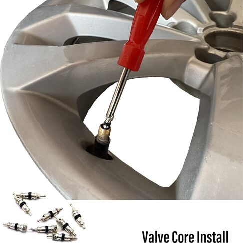 100Pcs Schrader Tire Valve Core,Valve Stem Core Replacement for General Vehicles of Cars,Motorcycles,Bicycles and Trucks,Two Colors Seal Rubber Ring Available (Black) in Saudi Arabia