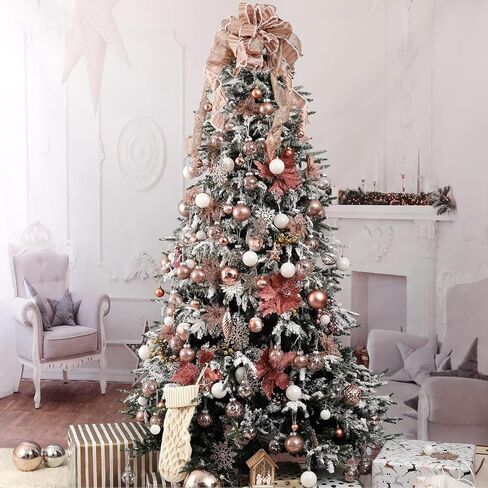 Wironlst Christmas Ball Ornaments Shatterproof Clear Large Plastic Hanging Ball Decorative Baubles Set with Stuffed Delicate Decorations (Multi-Size, Red) in Kuwait