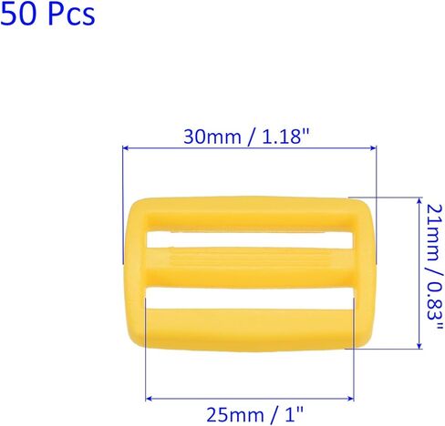 50 Pack Tri-Glide Slide - Plastic Adjustable Slide Buckles Webbing Fastener, Apply to Purse Belt Strap Hardware (1 Inches, Pink) in Kuwait