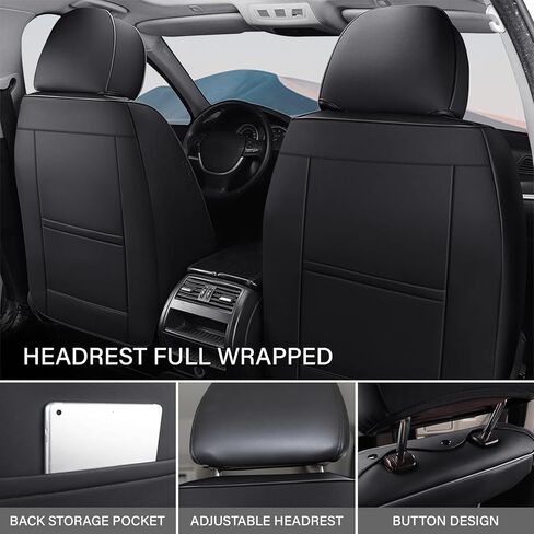 Car Seat Cover for Hyundai Elantra 1999-2024,Premium Nappa Leather Waterproof Anti-Slip Sports Seat Cover,Airbag Compatible Easy to Install Seat Protector Full Set(Black) in Saudi Arabia