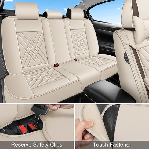 Seat Covers Full Set Custom Fit for Lexus RX 350h 2010-2026,Luxury 5 Seats Full Coverage Waterproof Leather Seat Cover for Car, Non-Slip Car Seat Cushion(Beige Brown) in Saudi Arabia