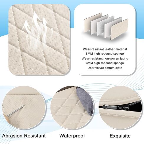 Seat Covers Full Set Custom Fit for Lexus RX 350h 2010-2026,Luxury 5 Seats Full Coverage Waterproof Leather Seat Cover for Car, Non-Slip Car Seat Cushion(Beige Brown) in Saudi Arabia