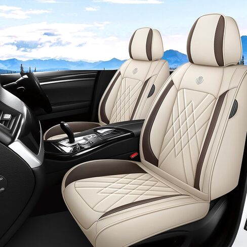 Seat Covers Full Set Custom Fit for Lexus RX 350h 2010-2026,Luxury 5 Seats Full Coverage Waterproof Leather Seat Cover for Car, Non-Slip Car Seat Cushion(Beige Brown) in Saudi Arabia