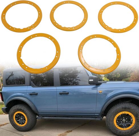 5X Bead Lock Wheel Trim Rings Kit Fit for 2021-2024 Ford Bronco Sasquatch Performance Orange in Kuwait