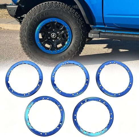 5X Bead Lock Wheel Trim Rings Kit Fit for 2021-2024 Ford Bronco Sasquatch Performance Orange in Kuwait