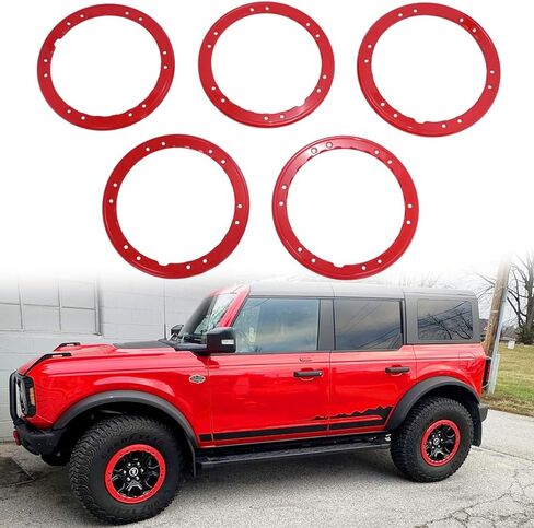 5X Bead Lock Wheel Trim Rings Kit Fit for 2021-2024 Ford Bronco Sasquatch Performance Orange in Kuwait