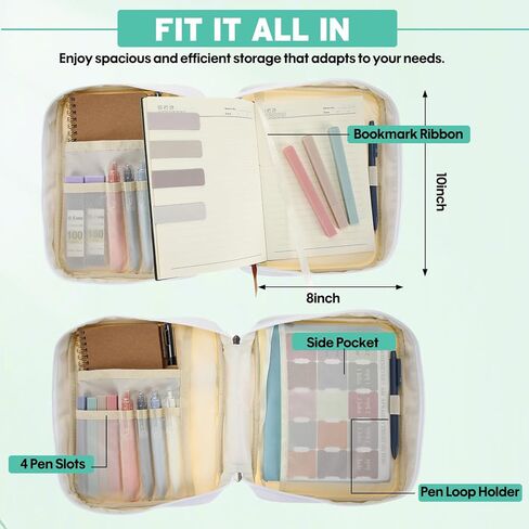 41 Pcs Bible Study Journaling Kit Bible Cover Case Christian Notepads Highlighters Pens Sticky Notes Bookmarks Tapes Bulk Christian Annotation Gifts Women Church Teachers Student(Pink) in Saudi Arabia