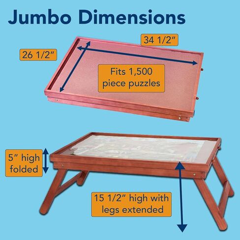 Bits and Pieces - Standard Puzzle Plateau Lounger with Cover - Puzzle Accessories & Storage - Portable 1000 pc Puzzle Table with Legs - 21" x 29" in Kuwait