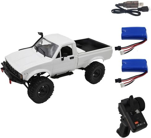 مقطورة عسكرية WPL B36-3 1/16 RC مع مصابيح أمامية LED، شاحنة للطرق الوعرة 2.4G كاملة النسب 4WD RC، هدايا لعشاق نماذج السيارات الكهربائية (بطاريتان) in Kuwait