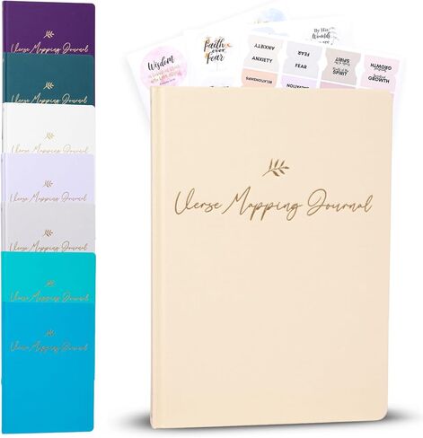 Graceful By Design Bible Verse Mapping Journal - Vegan Leather - Premium Bible Study Journaling Kit - Christian Gift for Father's Day (Midnight Black) in Kuwait