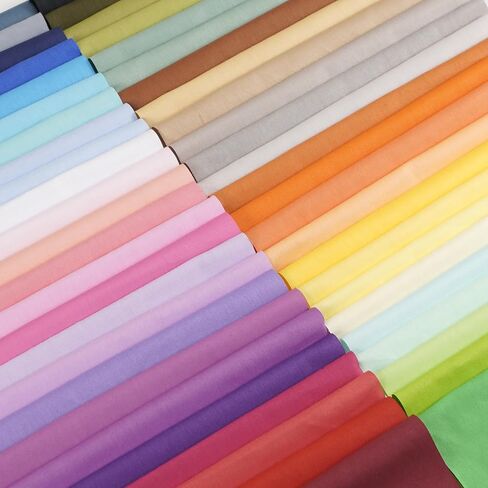 50 قطعة مربعات قماشية مسبقة القطع متعددة الألوان 100% حزم من نسيج القطن DIY بها بنفسك خياطة اللحف والحرف اليدوية (12 × 12 بوصة) in Saudi Arabia