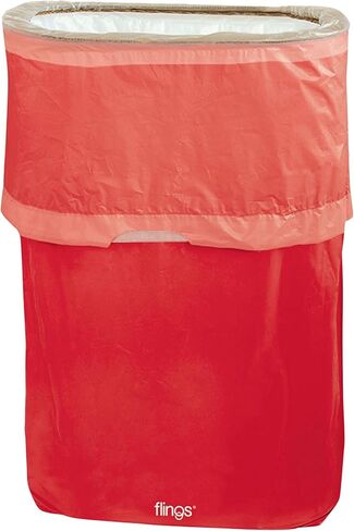 Amscan Apple Red Flings Pop-Up Trash Bin, 22 x 15 x 10/13 Gallon in Saudi Arabia