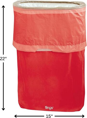 Amscan Apple Red Flings Pop-Up Trash Bin, 22 x 15 x 10/13 Gallon in Saudi Arabia